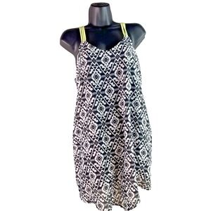 Xhilaration Dress Women's Diamond Argile Print Dress Racer Back Mini Flowy sz M